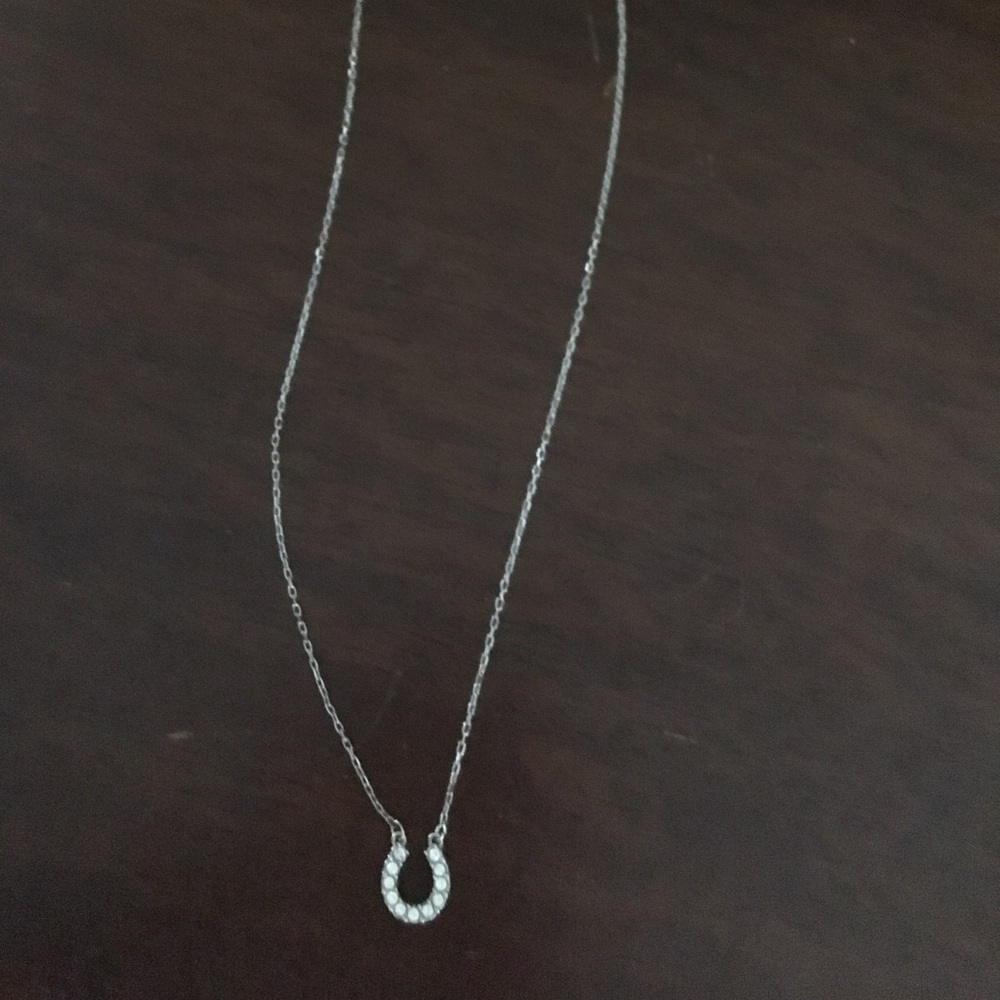 Horseshoe crystal necklace with adjustable length